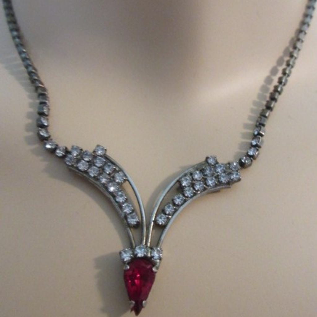 Ruby Rhinestone Necklace